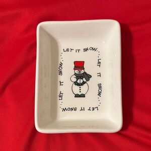 Festive Snowman Holiday Pickle Dish